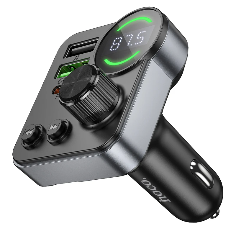 АЗУ FM модулятор Hoco E86 Alegria PD30W+QC3.0 48W (2USB-A/1C), Black 3, купить оптом с доставкой