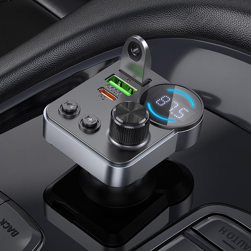 АЗП FM модулятор Hoco E86 Alegria PD30W+QC3.0 48W (2USB-A/1C) на малюнкі №6