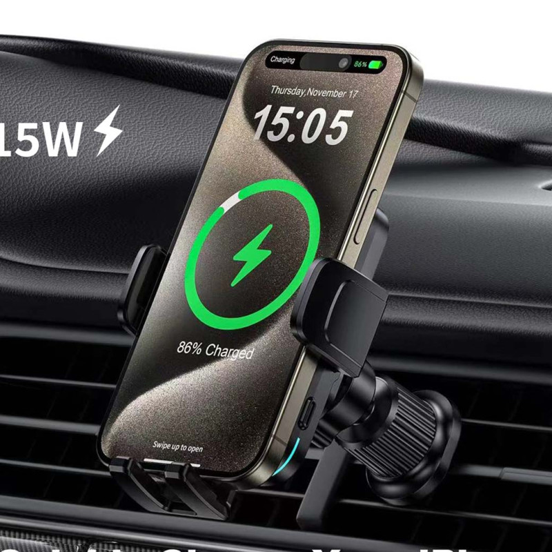 Автодержатель с БЗУ WIWU CH-321 15W на картинке №7