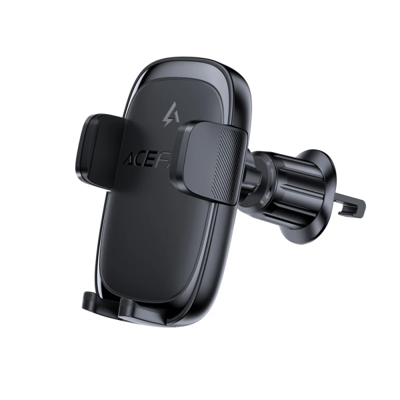 Автодержатель с БЗУ Acefast D48 Air Vent 15W, Black, купить оптом с доставкой