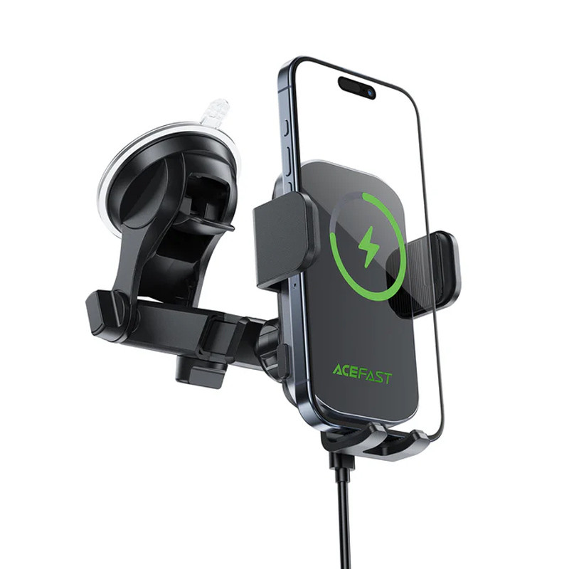 Автодержатель с БЗУ Acefast D53 with Electric Clamp for Dashboard на картинке №2