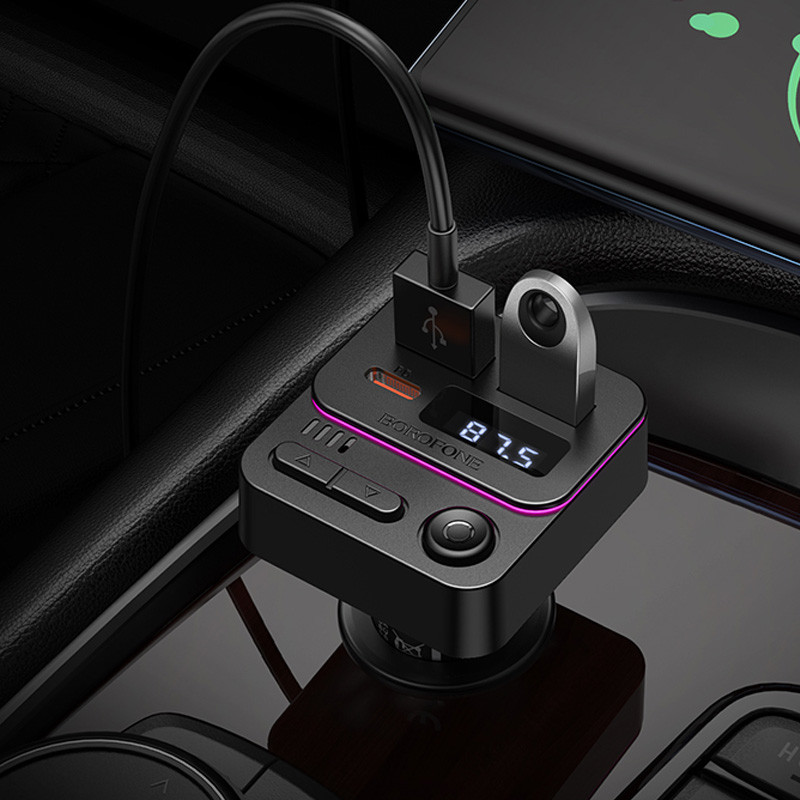 АЗП FM модулятор Borofone BC60 Hero 35W (2USB-A/1C) на малюнкі №8
