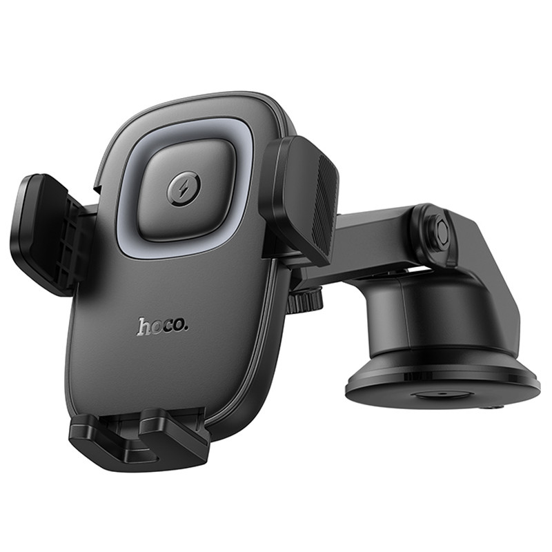 Автодержатель с БЗУ Hoco HW32 Crown push-type (center console) на картинке №4