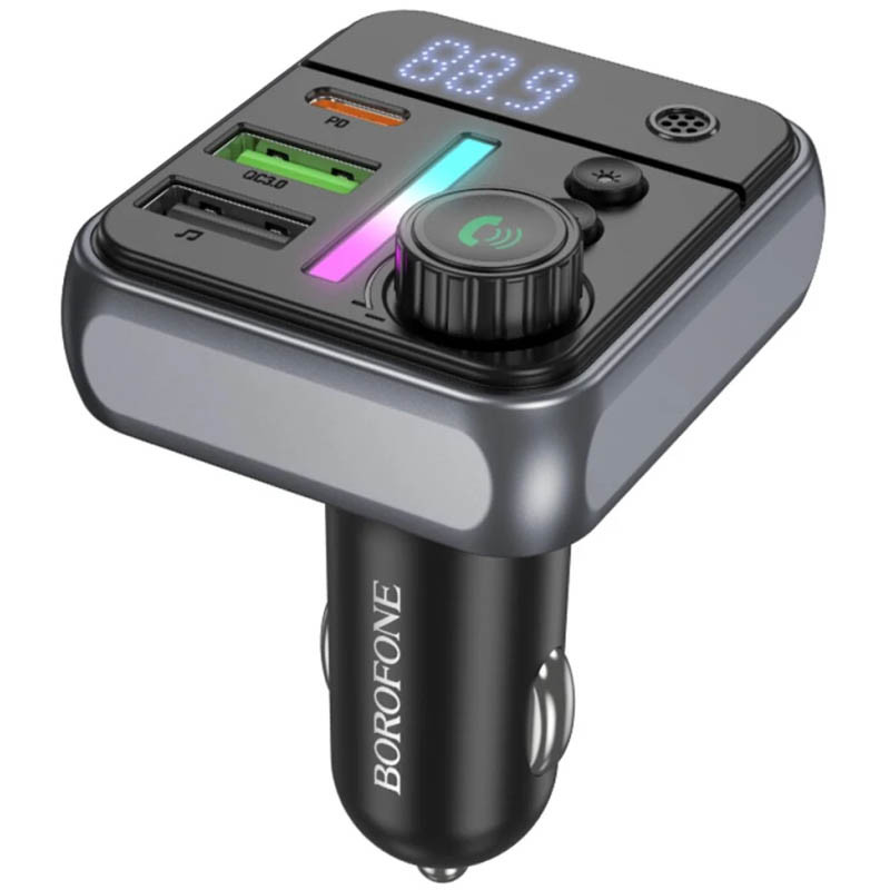 АЗУ FM модулятор Borofone BC50 Ascenso PD20W+QC3.0 18W (2USB-A/1C) на картинке №1