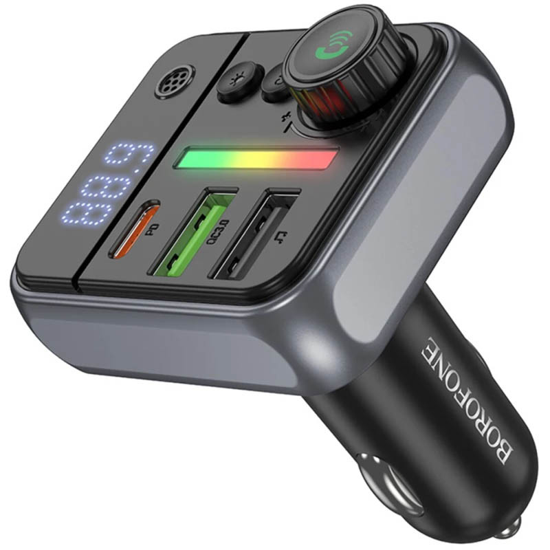 АЗУ FM модулятор Borofone BC50 Ascenso PD20W+QC3.0 18W (2USB-A/1C) на картинке №2