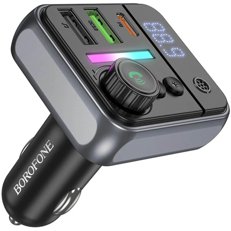 АЗУ FM модулятор Borofone BC50 Ascenso PD20W+QC3.0 18W (2USB-A/1C) на картинке №3