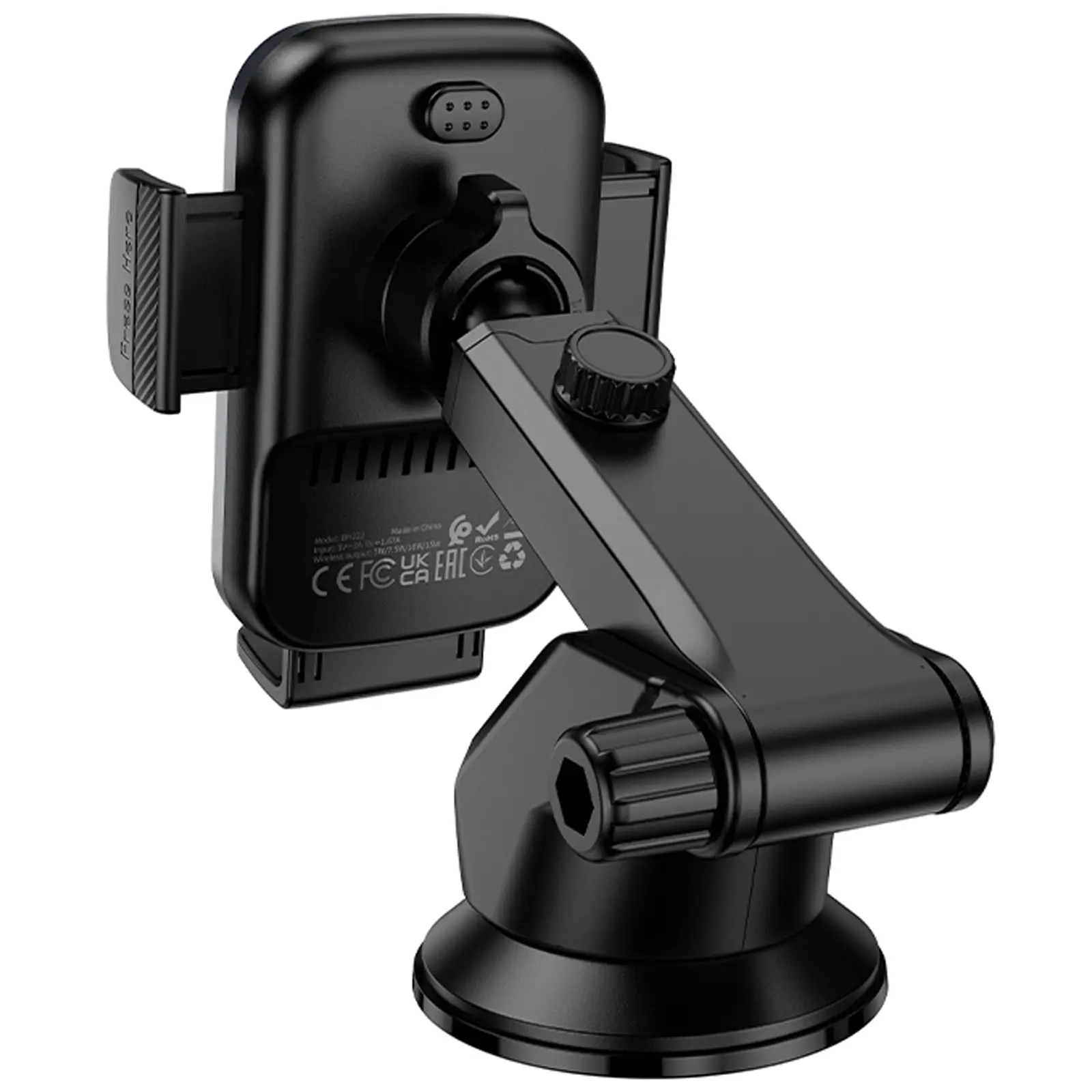 Автотримач з БЗП Borofone BH222 Leading 15W (center console), Black / Metal gray 2, купити оптом з доставкою