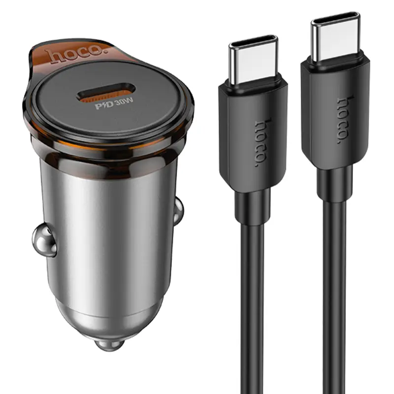 АЗУ Hoco NZ16 Rigorous PD30W (1USB-C) + кабель Type-C to Type-C, купить оптом с доставкой