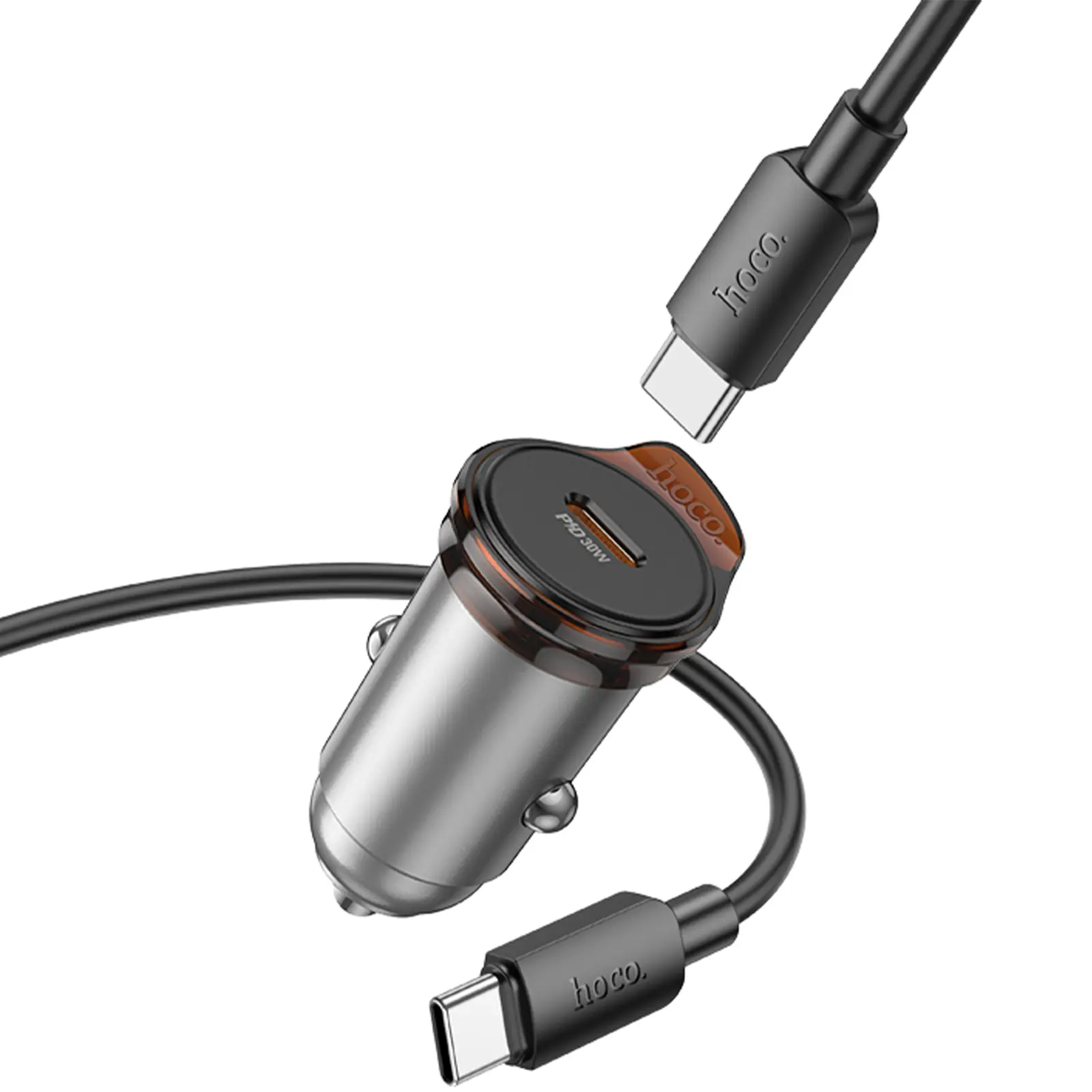 АЗУ Hoco NZ16 Rigorous PD30W (1USB-C) + кабель Type-C to Type-C, Metal grey 4, купить оптом с доставкой