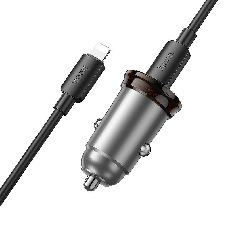 АЗУ Hoco NZ16A Rigorous 43W (1USB-A/1C) + кабель Type-C to Lightning, Metal grey 5, купить оптом с доставкой