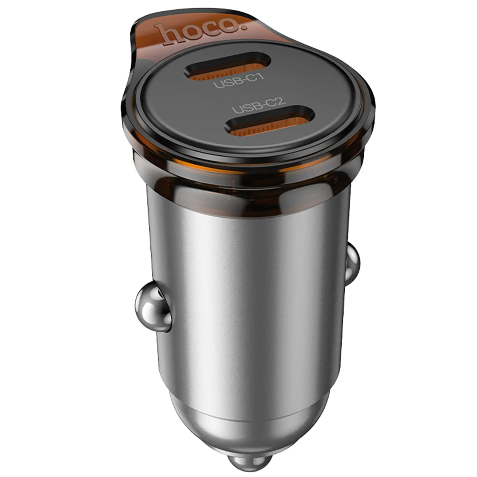 АЗП Hoco NZ16B Rigorous PD45W (2USB-C), Metal grey, купити оптом з доставкою