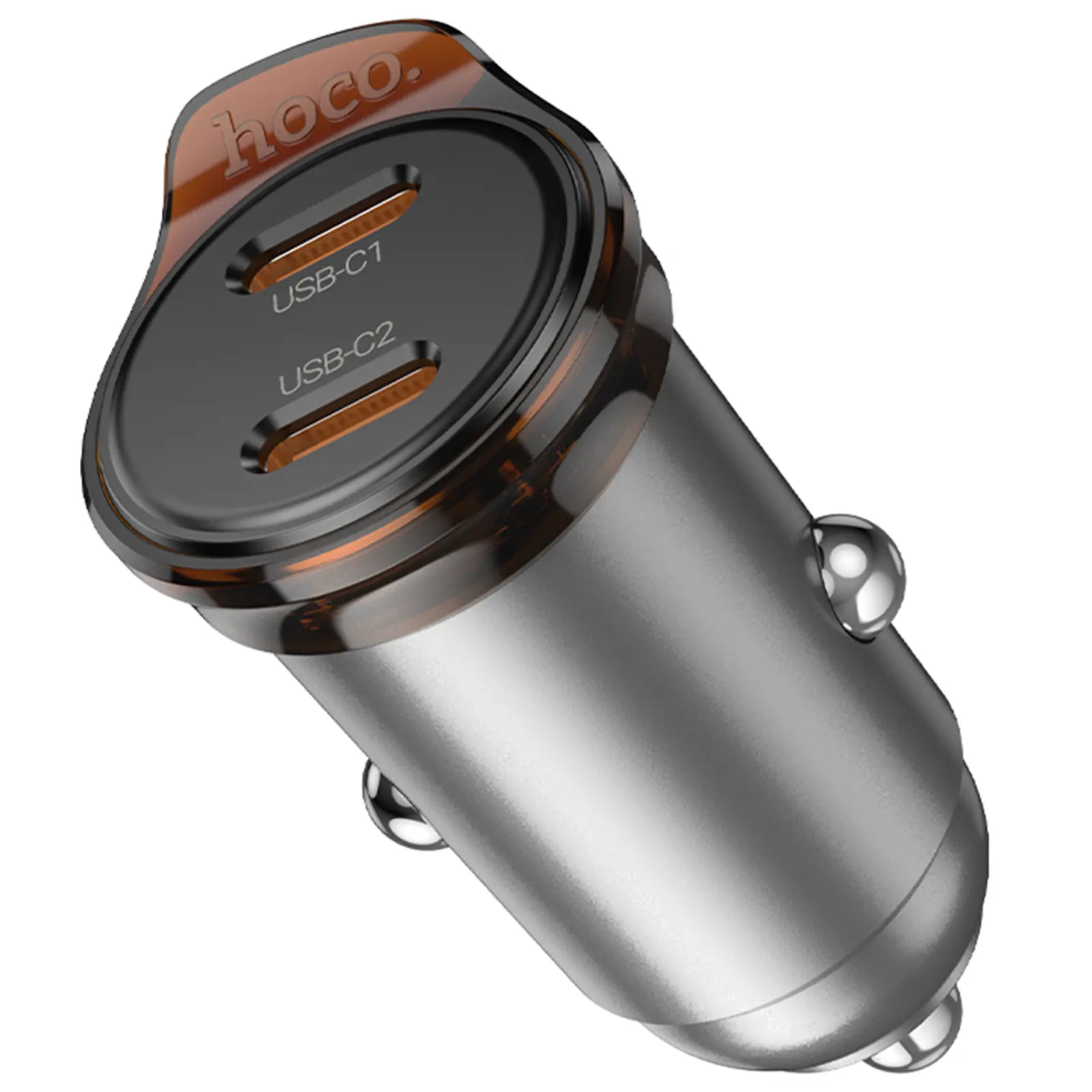 АЗП Hoco NZ16B Rigorous PD45W (2USB-C), Metal grey 6, купити оптом з доставкою
