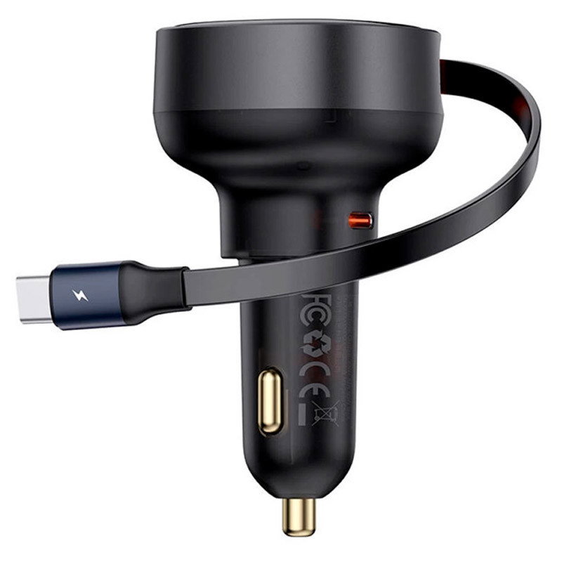 АЗП Baseus Enjoyment Pro 60W (1USB-C) + висувний кабель Type-C (C00057802111-01) на малюнкі №1