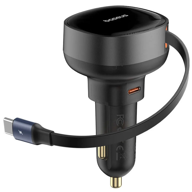 АЗП Baseus Enjoyment Pro 60W (1USB-C) + висувний кабель Type-C (C00057802111-01) на малюнкі №4