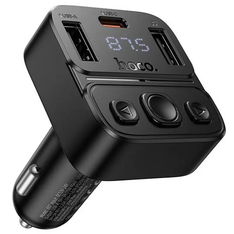 АЗП FM модулятор Hoco E87 Delta 35W (1USB-A/1C), купити оптом з доставкою