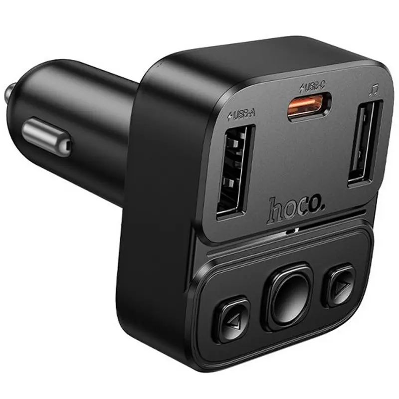 АЗП FM модулятор Hoco E87 Delta 35W (1USB-A/1C), Black 1, купити оптом з доставкою