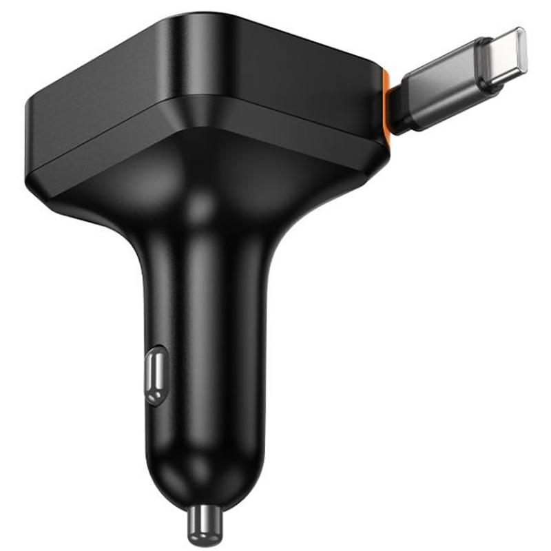 АЗП Hoco NZ18 Guardian PD65W with retractable cable (1USB-A/2C) на малюнкі №2