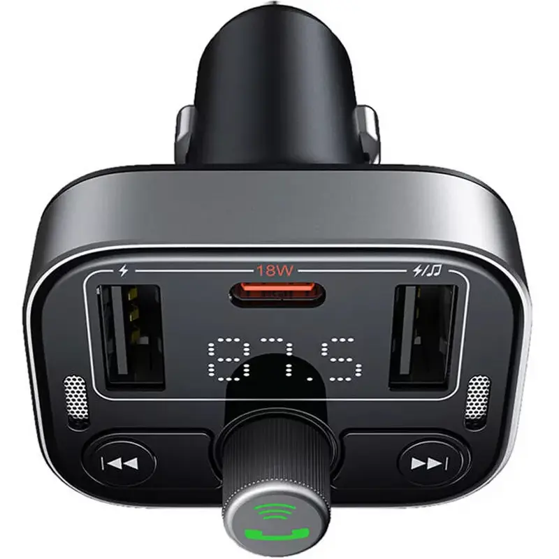 АЗУ FM модулятор Baseus S-09 Pro Series 18W (2USB-A/1C) (C10762200113), Cluster Black 1, купить оптом с доставкой