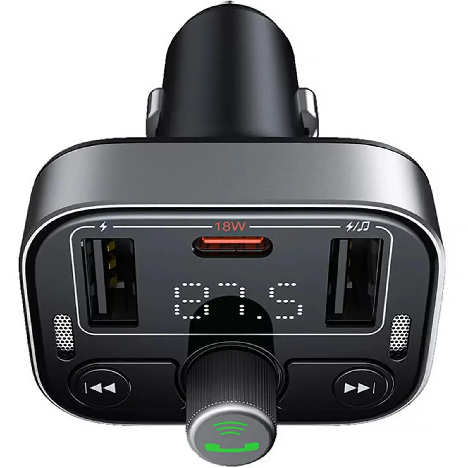 АЗУ FM модулятор Baseus S-09 Pro Series 18W (2USB-A/1C) (C10762200113), Cluster Black 1, купить оптом с доставкой
