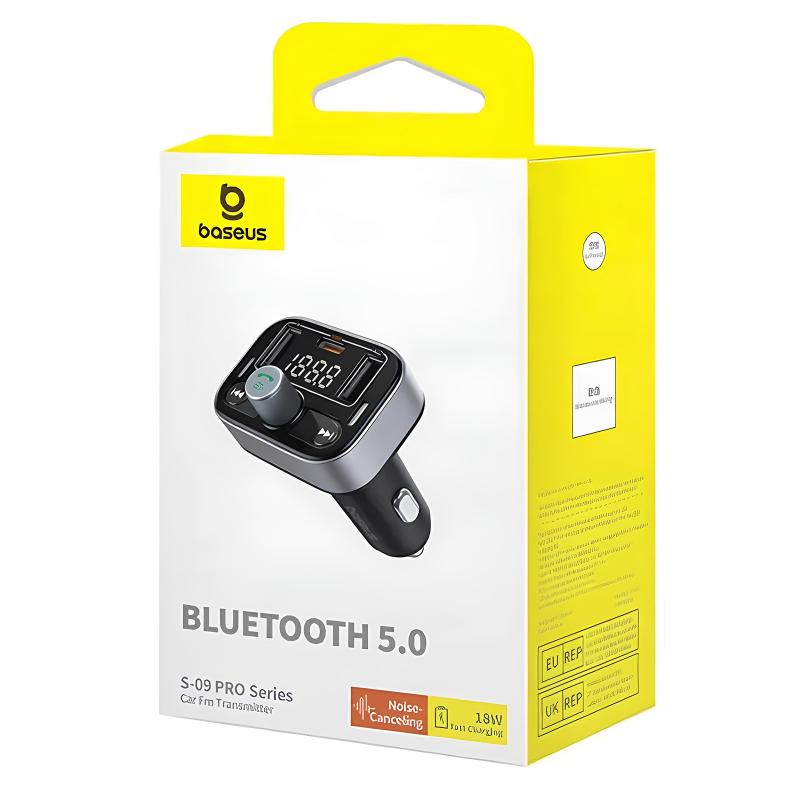 АЗУ FM модулятор Baseus S-09 Pro Series 18W (2USB-A/1C) (C10762200113) на картинке №6