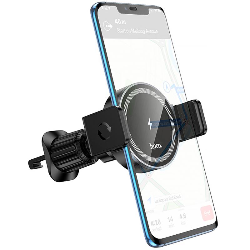 Автотримач з БЗП Hoco HW35 Power 15W (air outlet) на малюнкі №3
