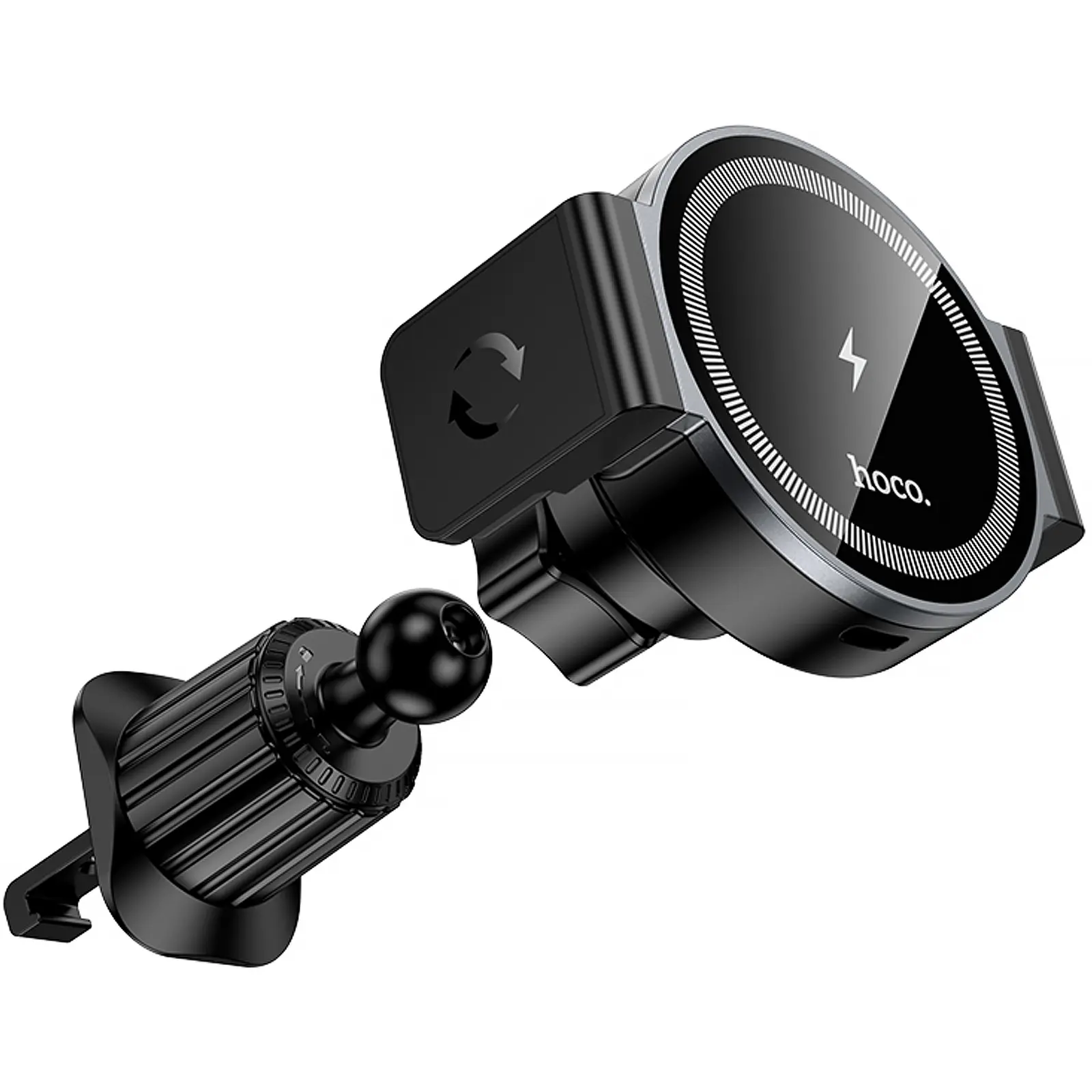 Автодержатель с БЗУ Hoco HW35 Power 15W (air outlet), Black 3, купить оптом с доставкой