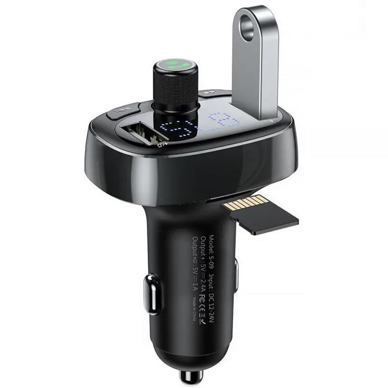 АЗУ FM модулятор Baseus S-09 Overseas Edition 3.4A (2USB-A) (CCMT000301) на картинке №1