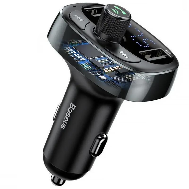 АЗУ FM модулятор Baseus S-09 Overseas Edition 3.4A (2USB-A) (CCMT000301) на картинке №2