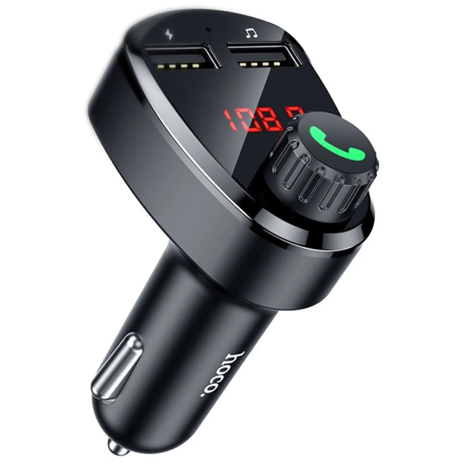 АЗУ FM модулятор Hoco DE24 QC3.0 (2USB-A), Black 2, купить оптом с доставкой