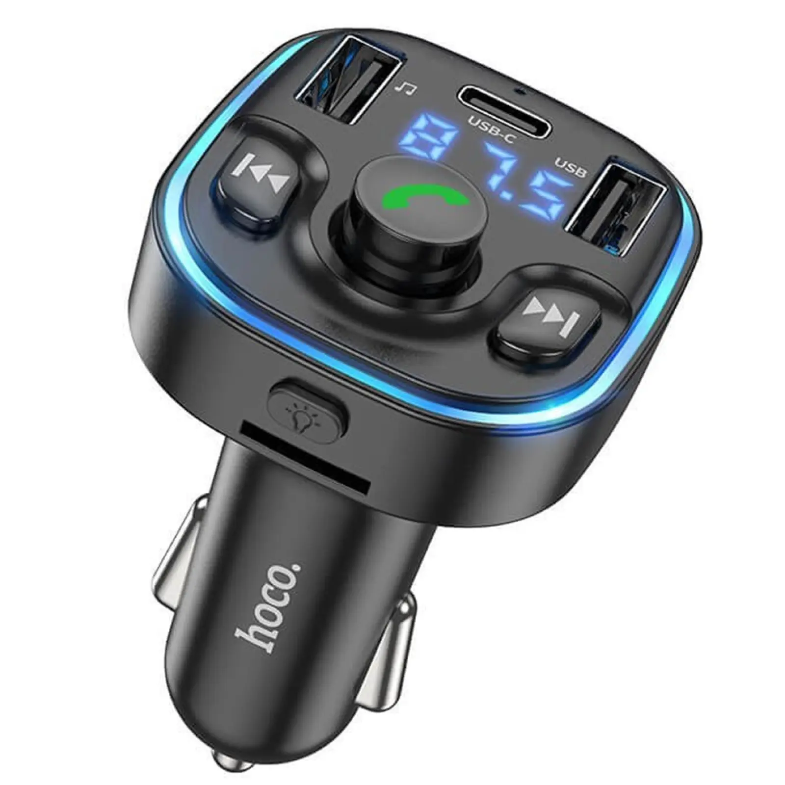 АЗУ FM модулятор Hoco DE5 PD20W+QC3.0 (2USB-A/1C), купить оптом с доставкой