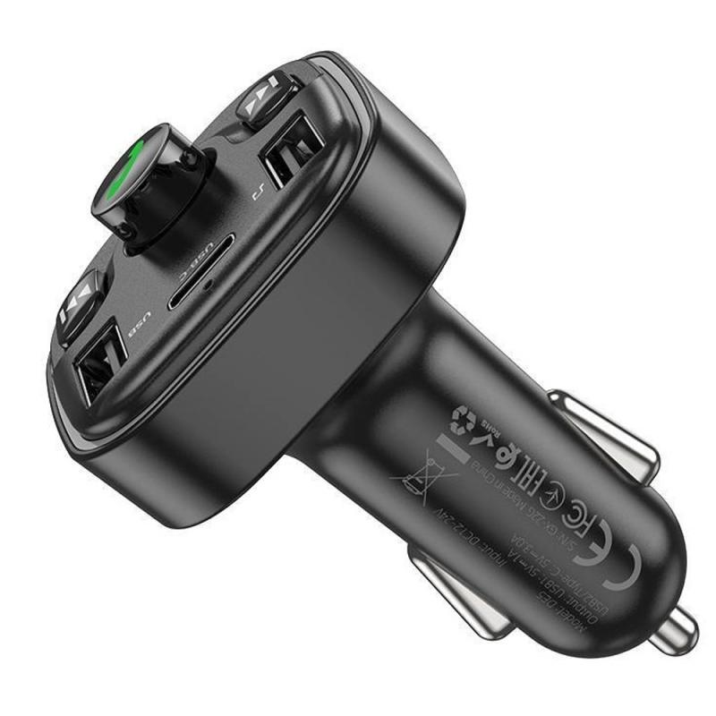 АЗУ FM модулятор Hoco DE5 PD20W+QC3.0 (2USB-A/1C) на картинке №3