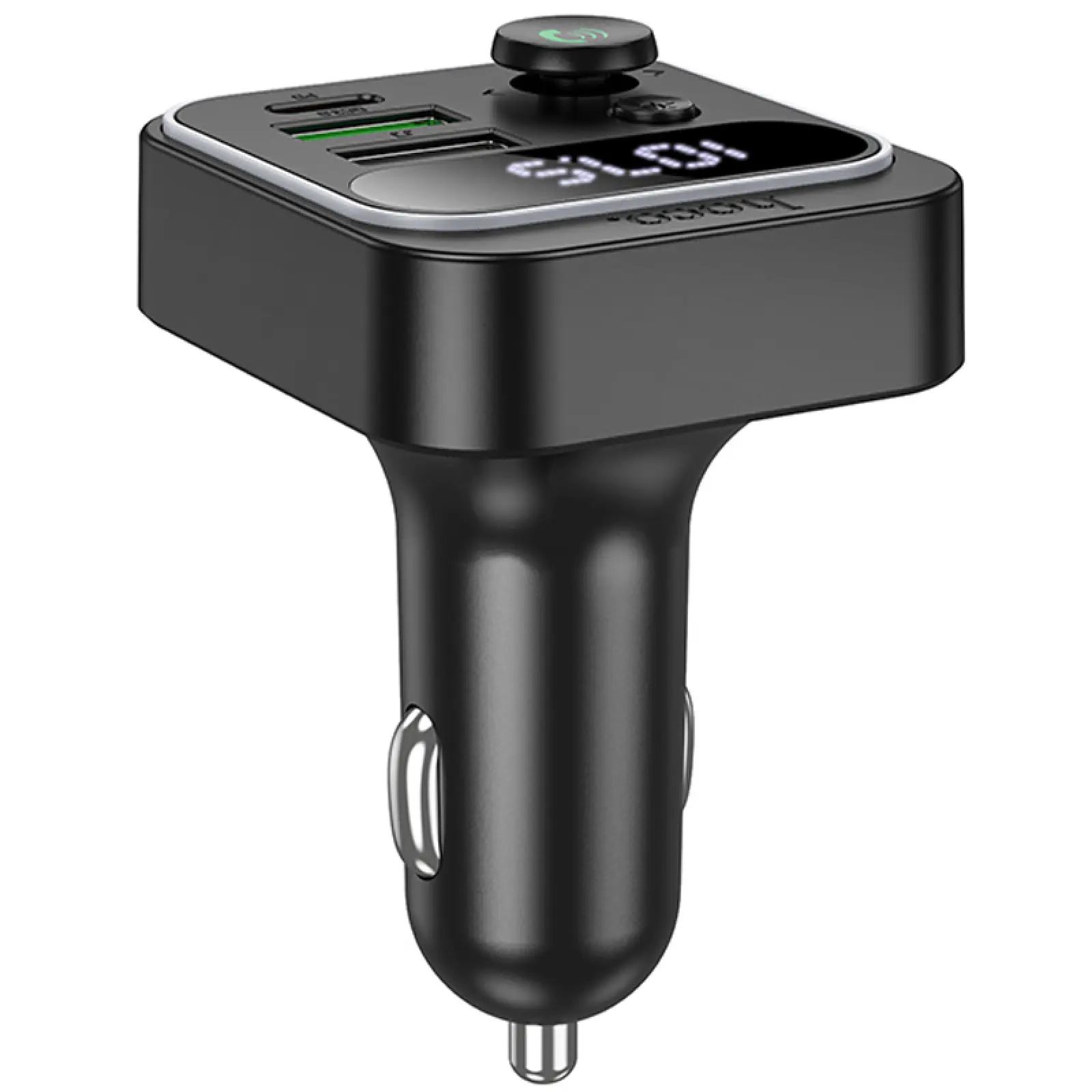 Уценка АЗУ FM модулятор Hoco E85 Tiger PD20W+QC3.0 (2USB-A/1C), Мятая упаковка / Black 3, купить оптом с доставкой