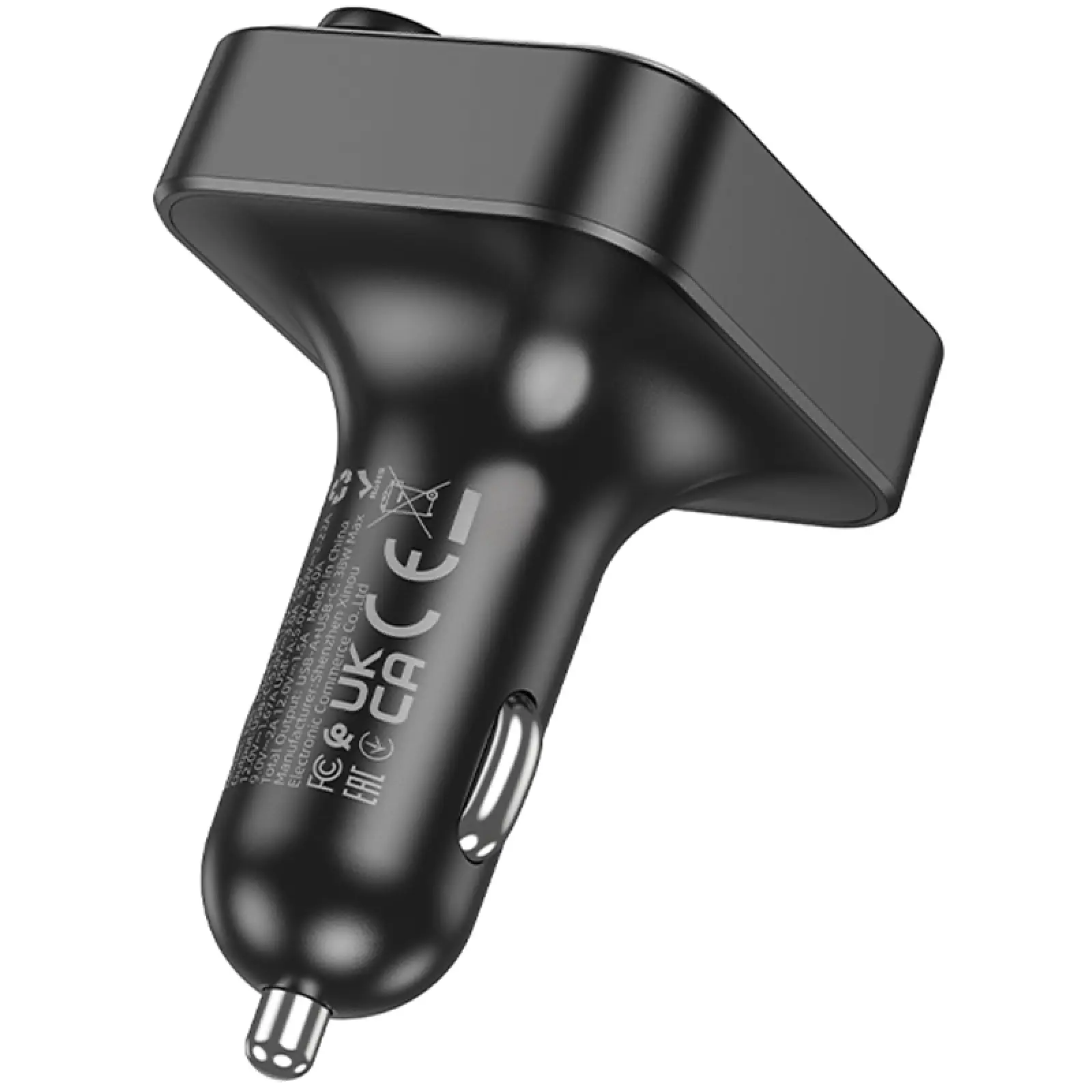 Уценка АЗУ FM модулятор Hoco E85 Tiger PD20W+QC3.0 (2USB-A/1C), Мятая упаковка / Black 4, купить оптом с доставкой