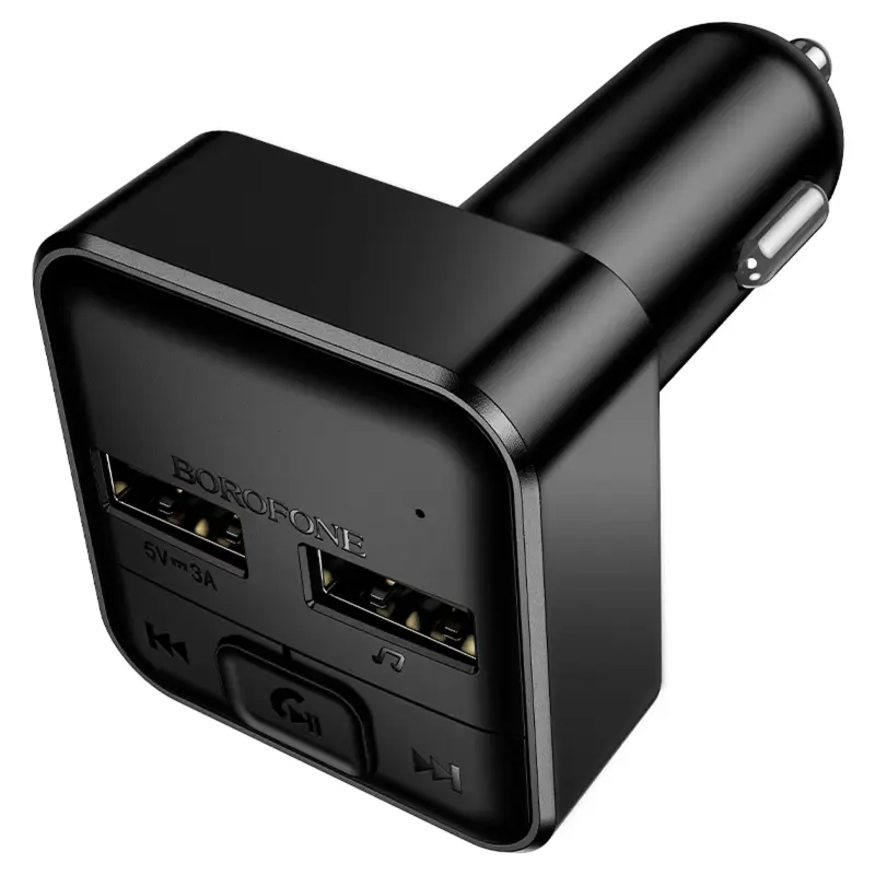 АЗУ FM модулятор Borofone BC63 Selecto QC3.0 (2USB-A), Black 2, купить оптом с доставкой