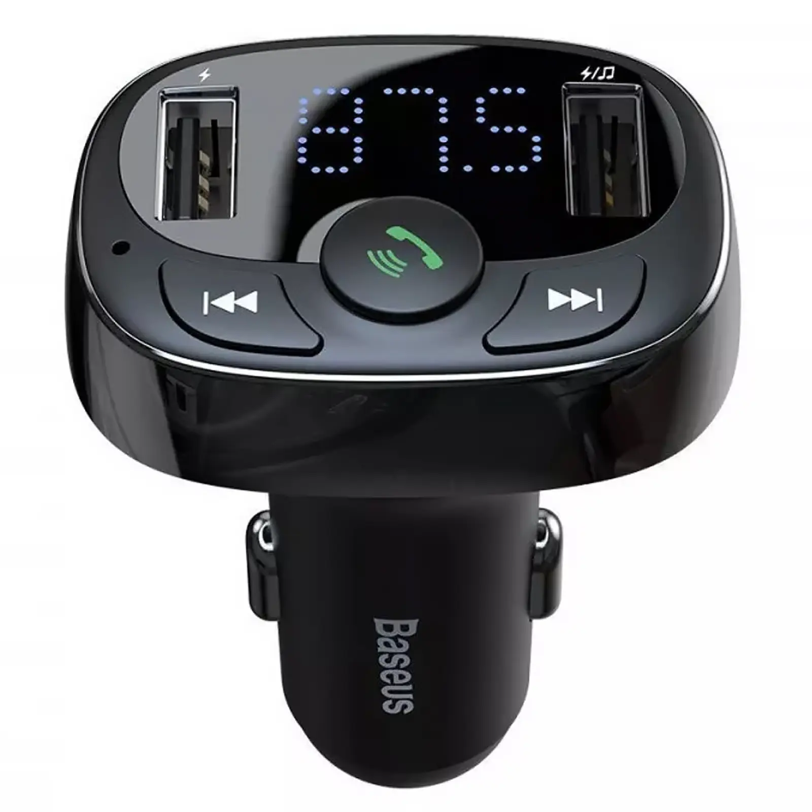 АЗП FM модулятор Baseus S-09A 10W (2USB-A) (CCMT), Black 1, купити оптом з доставкою