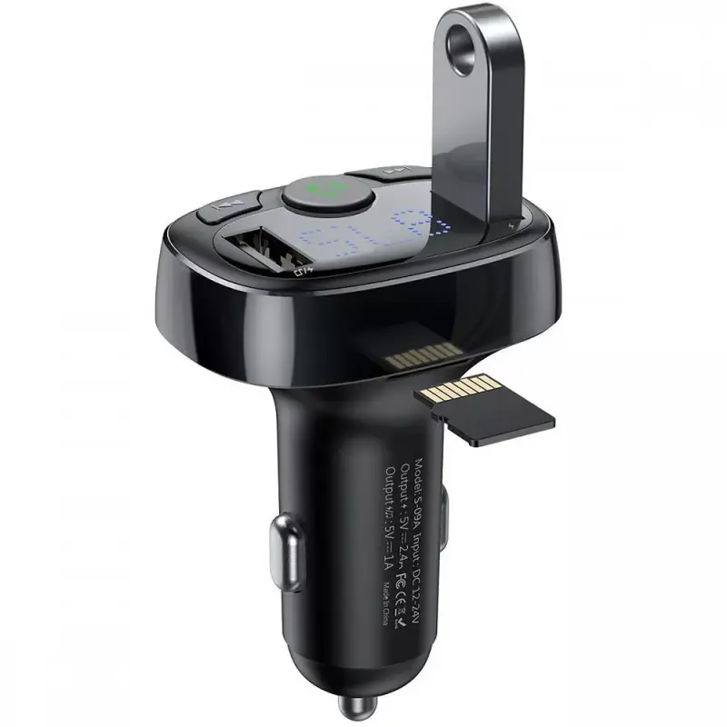 АЗП FM модулятор Baseus S-09A 10W (2USB-A) (CCMT), Black 3, купити оптом з доставкою