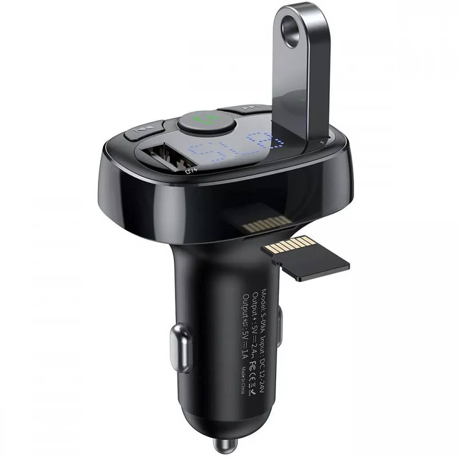 АЗП FM модулятор Baseus S-09A 10W (2USB-A) (CCMT), Black 3, купити оптом з доставкою