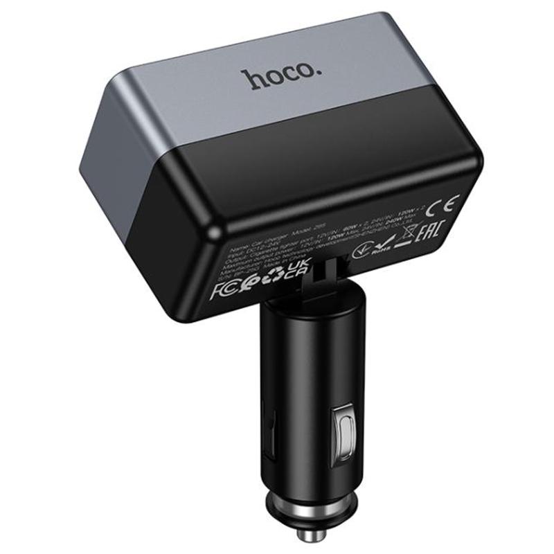 АЗУ Hoco Z65A Smart cigarette lighter PD45W (1USB-A/2C) на картинке №4