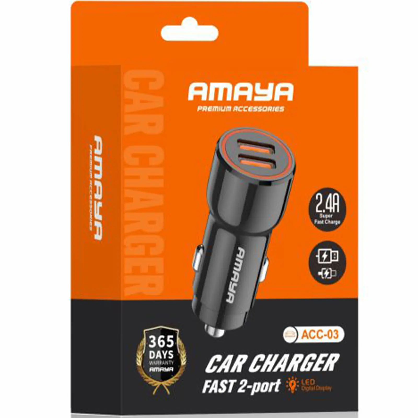 АЗУ Amaya ACC-03 2.4A (2USB-A), Black 1, купить оптом с доставкой