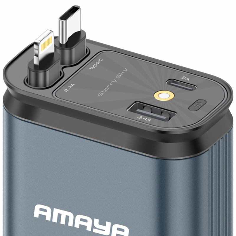 АЗУ Amaya ACC-CL11 PD57.5W+QC3.0 (1USB-A/1C) with retractable cable Type-C + Lightning на картинке №2