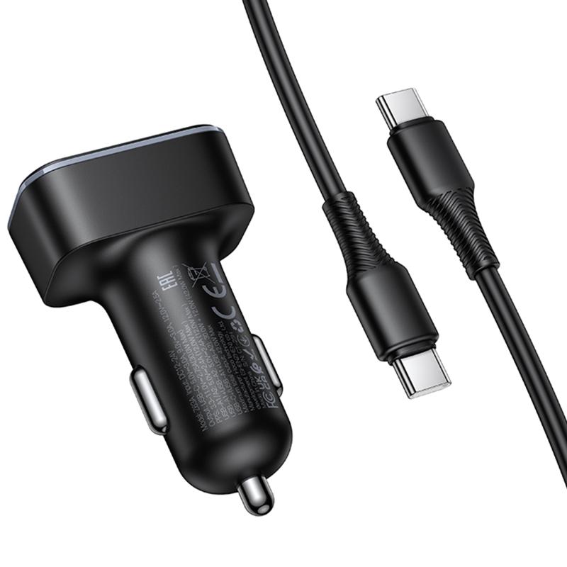 АЗУ Hoco Z63A Barry PD42W+QC3.0 (2USB-A/1C) + кабель Type-C to Type-C на картинке №3