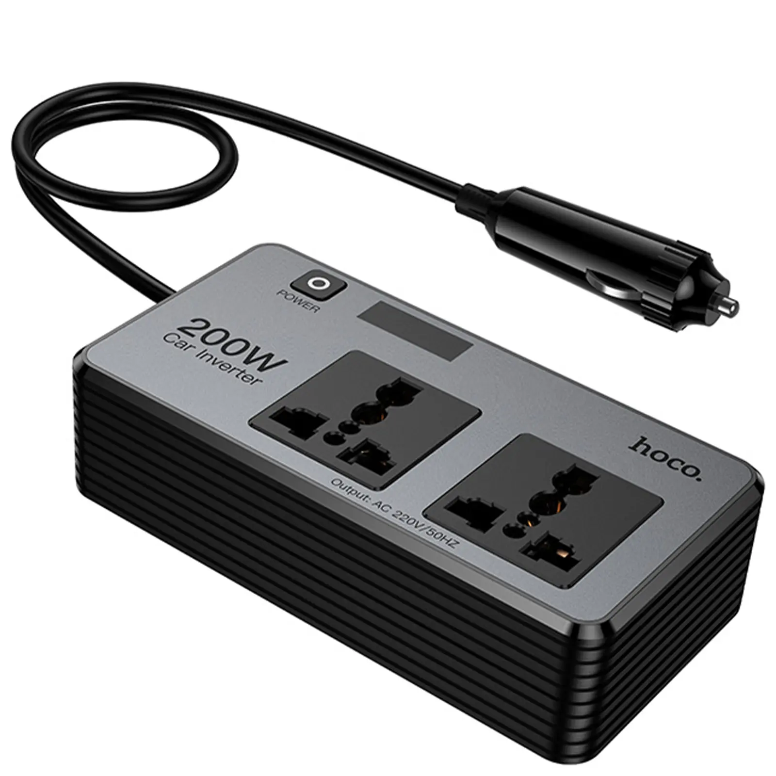 АЗУ инвертор Hoco Z66 New PD66W+QC3.0 (2USB-A/1C/2xSocket) (0.5m), купить оптом с доставкой