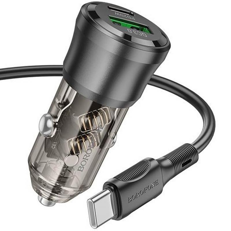 АЗУ Borofone BZ25 Journey PD20W+QC3.0 total 38W (1USB-A/1C) + кабель Type-C to Type-C на картинке №3