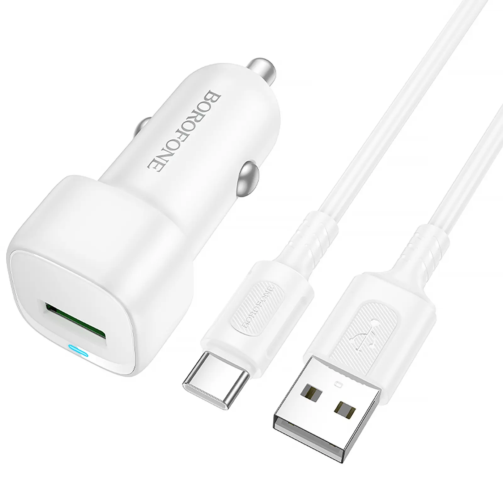 АЗУ Borofone BZ34 Cloud QC3.0 (1USB-A) + кабель USB to Type-C, White, купить оптом с доставкой