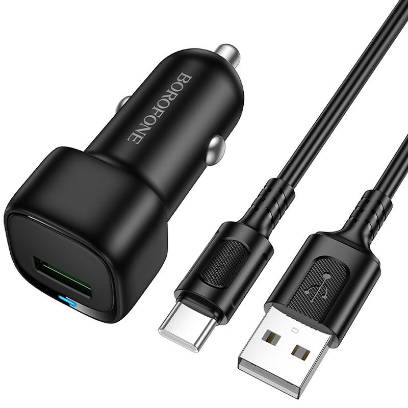 АЗУ Borofone BZ34 Cloud QC3.0 (1USB-A) + кабель USB to Type-C на картинке №1
