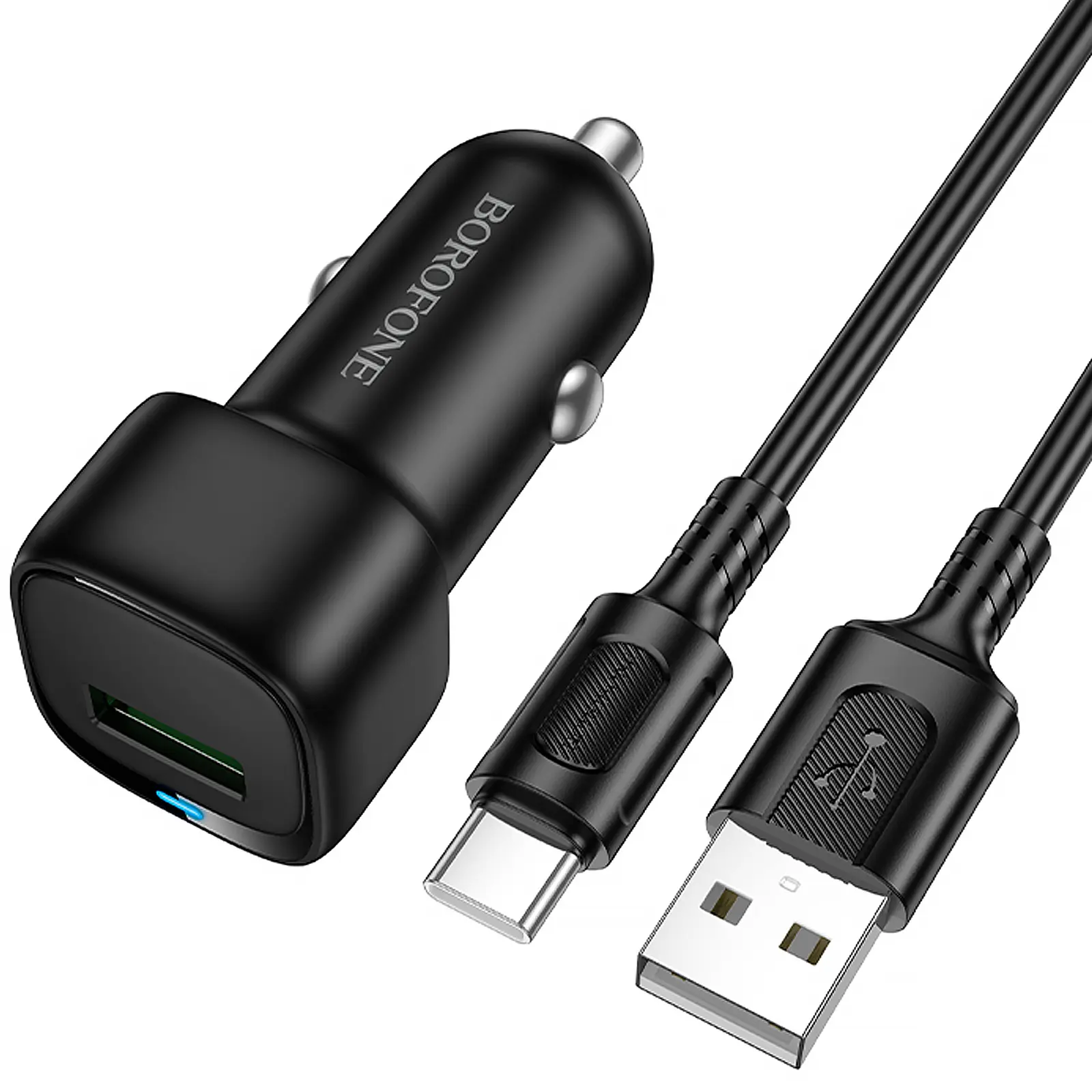 АЗУ Borofone BZ34 Cloud QC3.0 (1USB-A) + кабель USB to Type-C, Black, купить оптом с доставкой