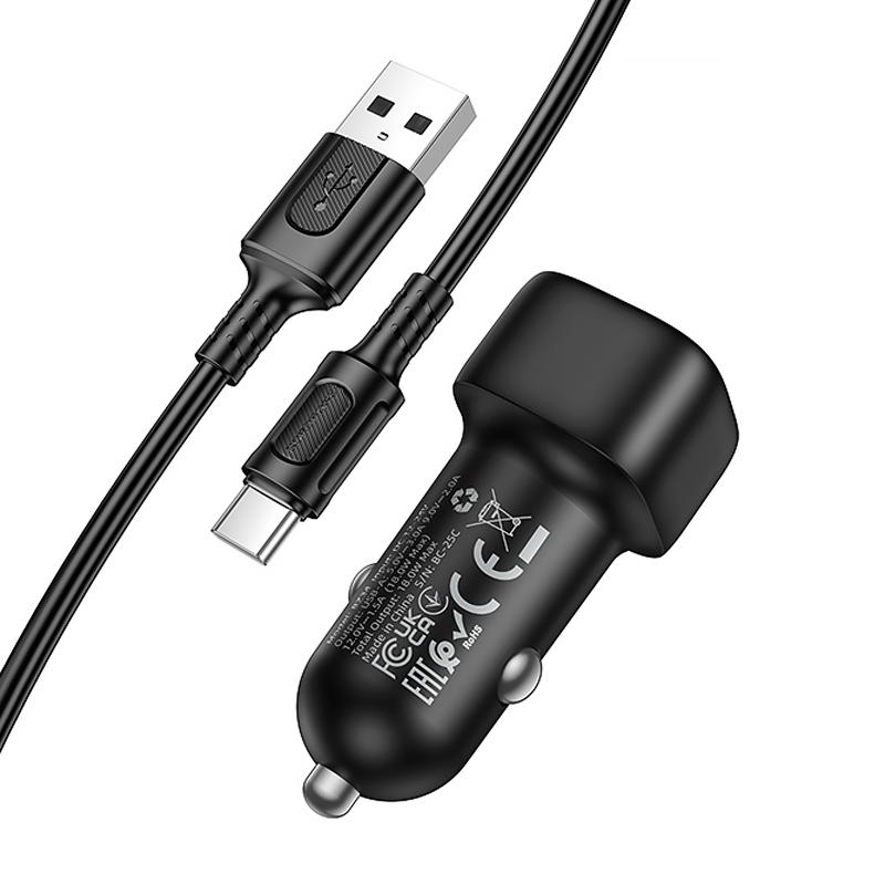 АЗУ Borofone BZ34 Cloud QC3.0 (1USB-A) + кабель USB to Type-C на картинке №3