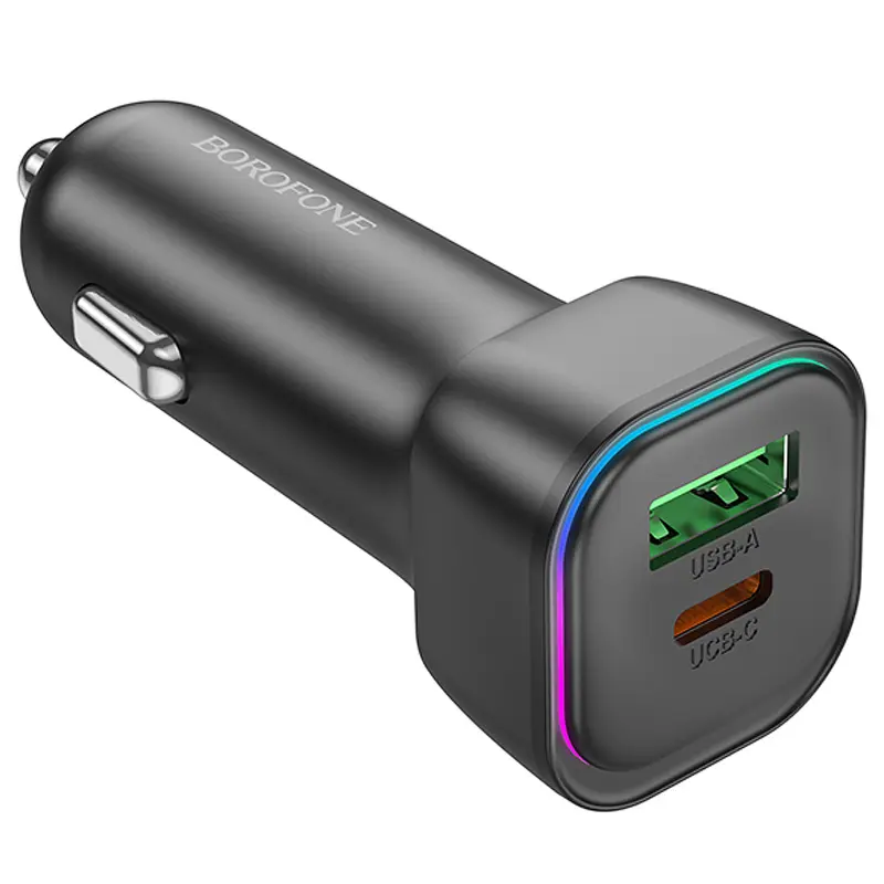 АЗП Borofone BZ28A Trophie PD30W+QC3.0 (1USB-A/1C), Black 2, купити оптом з доставкою