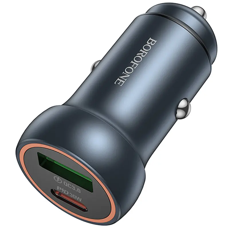 АЗП Borofone BZ32A Fresh PD30W+QC3.0 (1USB-A/1C), Metal gray, купити оптом з доставкою