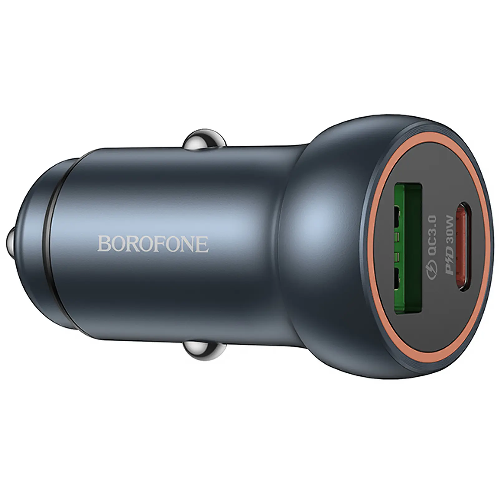 АЗП Borofone BZ32A Fresh PD30W+QC3.0 (1USB-A/1C), Metal gray 2, купити оптом з доставкою